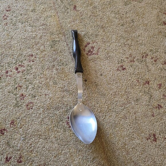 Vintage Cutco Serving Spoon #1712 Brown Swirl Handle Made USA Stainless Steel - Picture 2 of 7